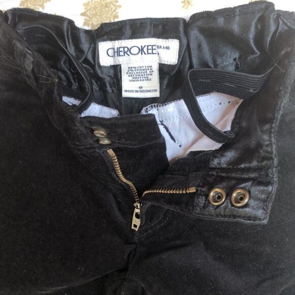 NWT Girls Size 6 Cherokee Black Velvet Pants - Picture 4 of 7